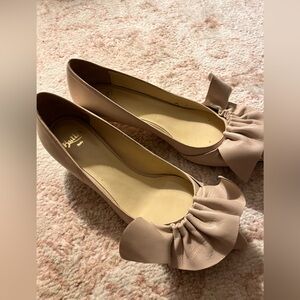 Butter Italy ruffle pump nude kitten heals